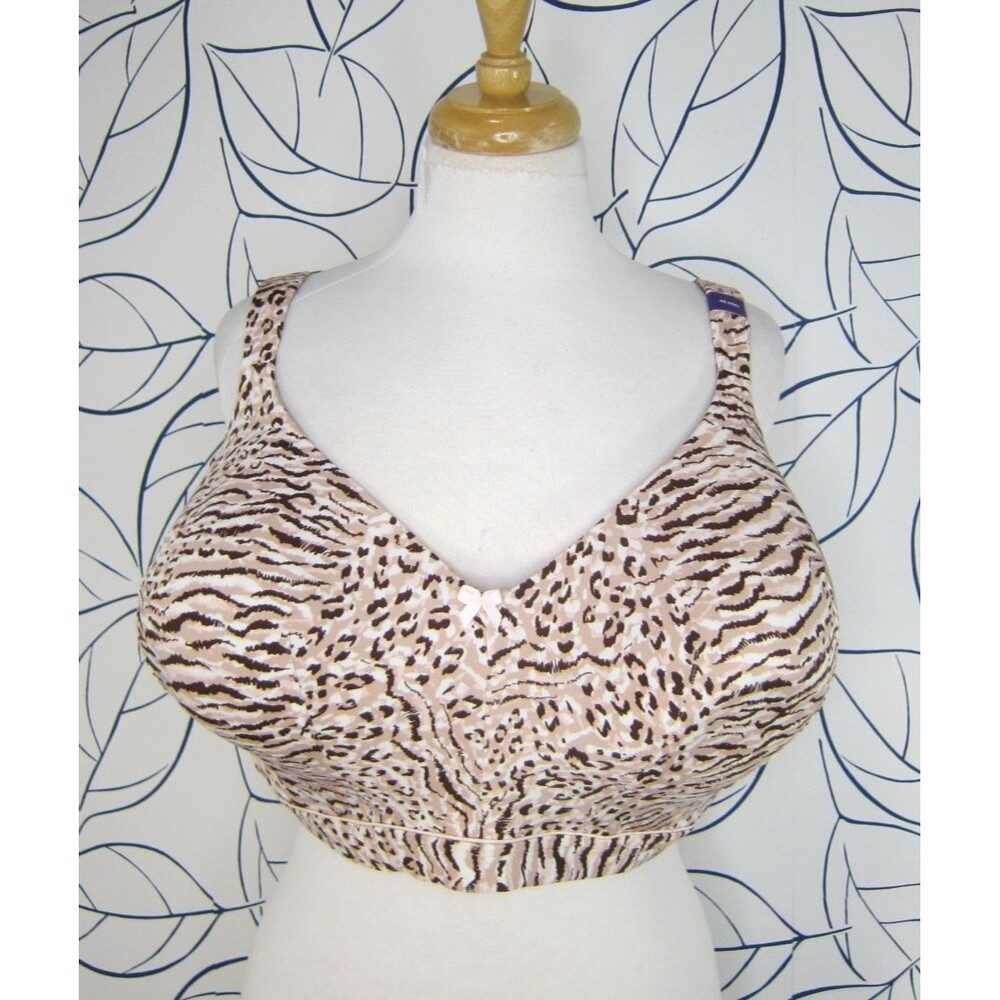 Catherines Plus Size Full-Coverage Smooth No-Wire Bra Animal Print 46DDD New!